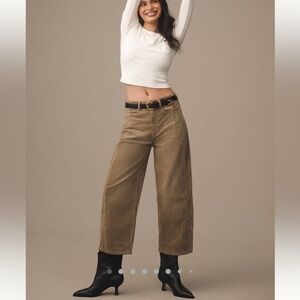Anthropologie Pilcro Kenna Heritage Mid Rise Barrel Jean Pant Corduroy